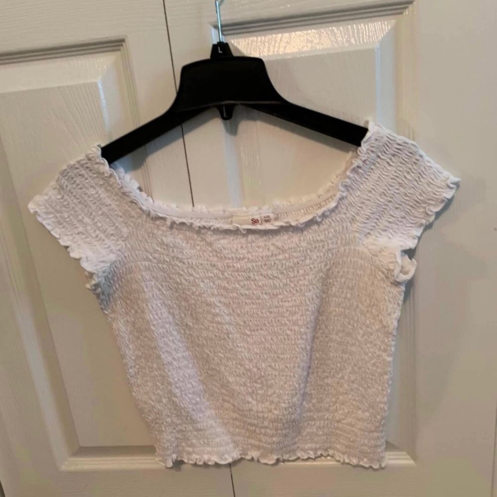 White Stretchy Crop Top